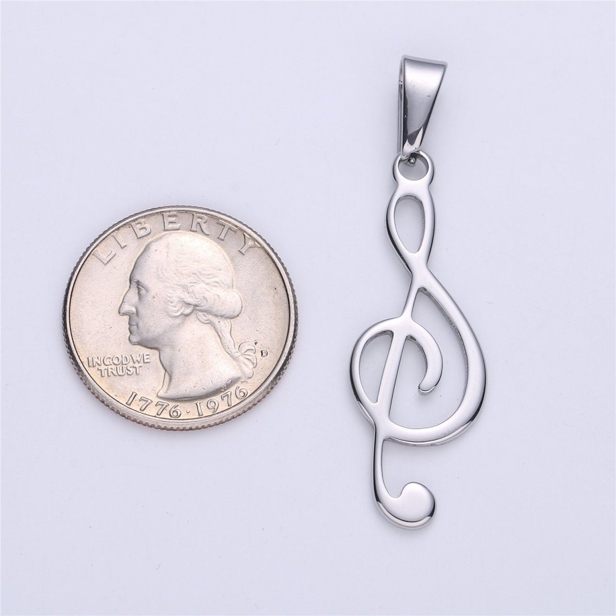 Gold Filled Stainless Steel Musical Note Pendant, Note Charm Music Lovers Gift Jewelry Silver Note Charm for Necklace Bracelet Making J-669 - DLUXCA