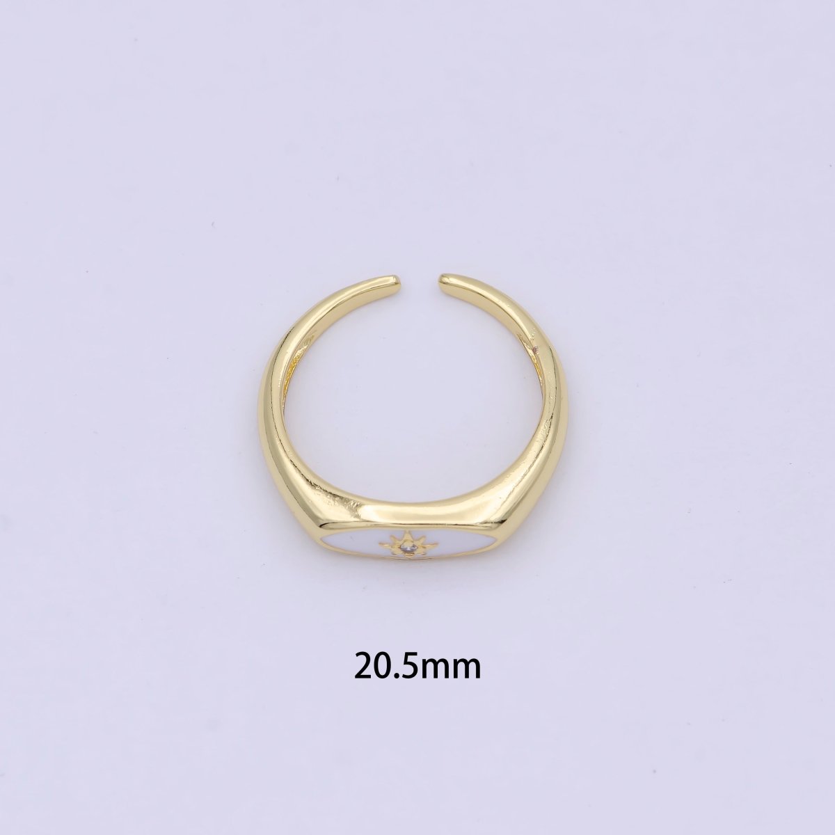 Gold Filled Star Signet Gold • Ring Dainty Band Minimalist • Open Adjustable Ring Stackable Simple Minimalistic S-379 ~ S-381 - DLUXCA