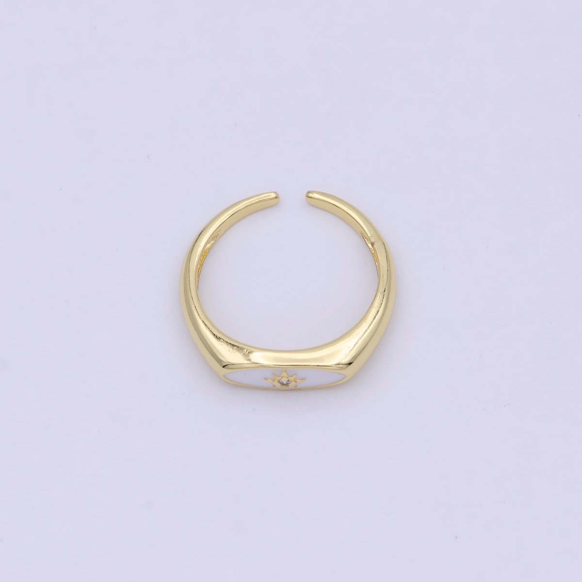 Gold Filled Star Signet Gold • Ring Dainty Band Minimalist • Open Adjustable Ring Stackable Simple Minimalistic S-379 ~ S-381 - DLUXCA