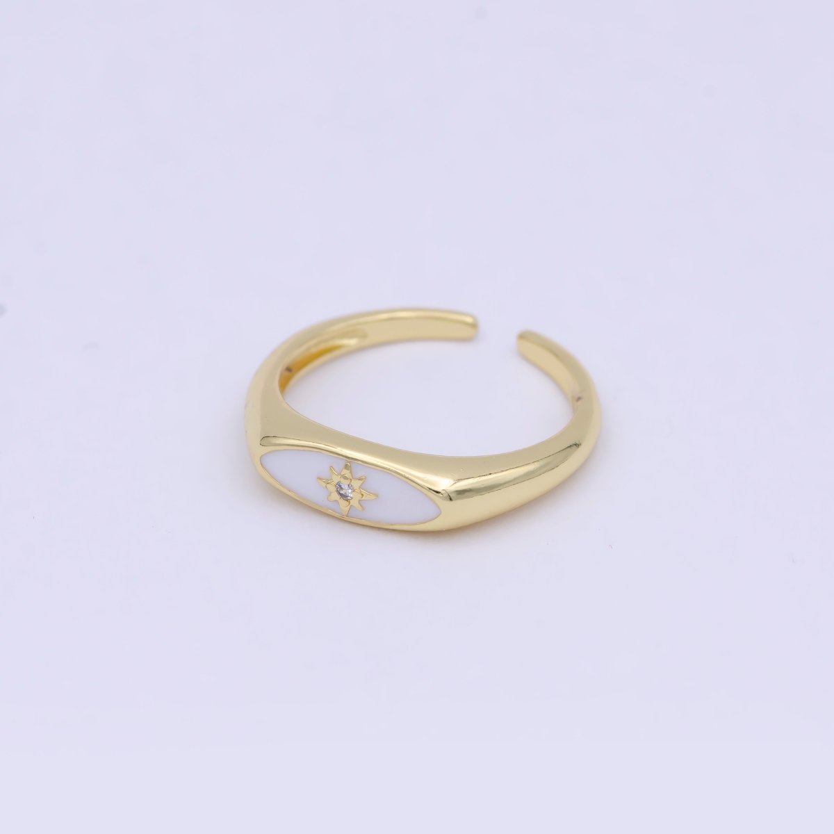Gold Filled Star Signet Gold • Ring Dainty Band Minimalist • Open Adjustable Ring Stackable Simple Minimalistic S-379 ~ S-381 - DLUXCA