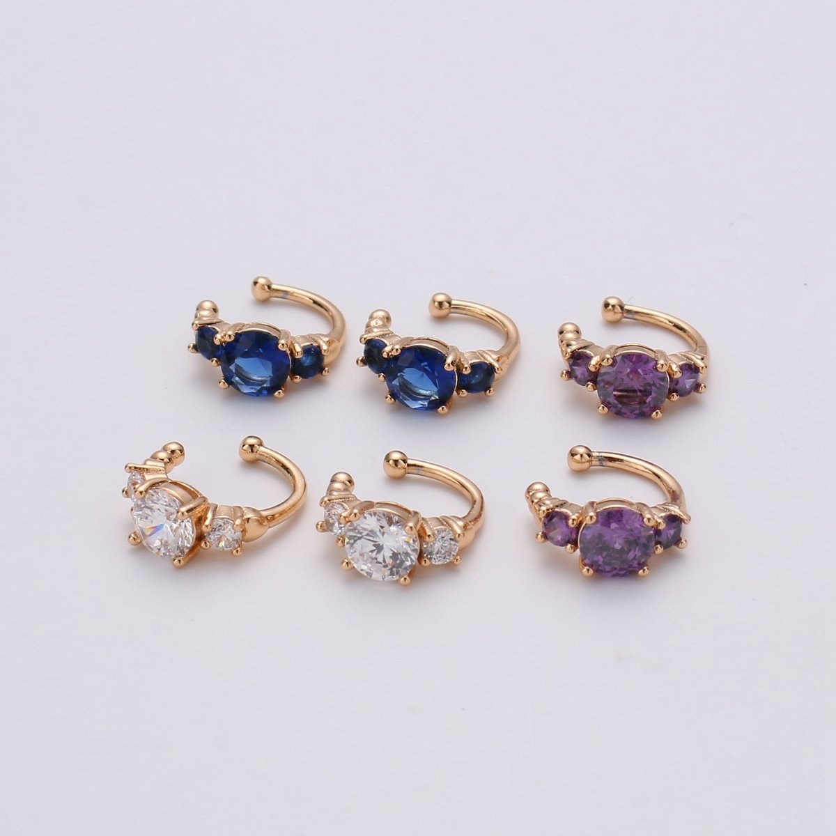 Gold Filled Stone Earcuffs - AI-089, AI-090 - DLUXCA