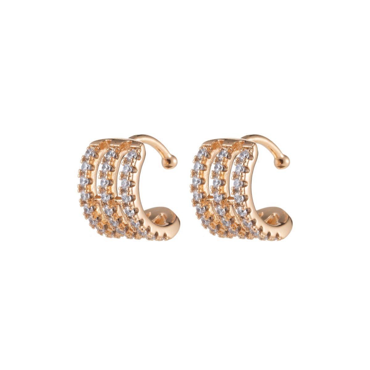 Gold Filled Three Lines Earcuffs - AI-038 - DLUXCA