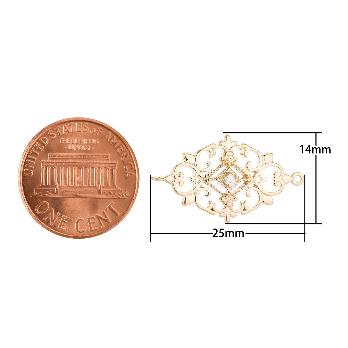 Gold Filled Vintage Style Connector - F-002 - DLUXCA