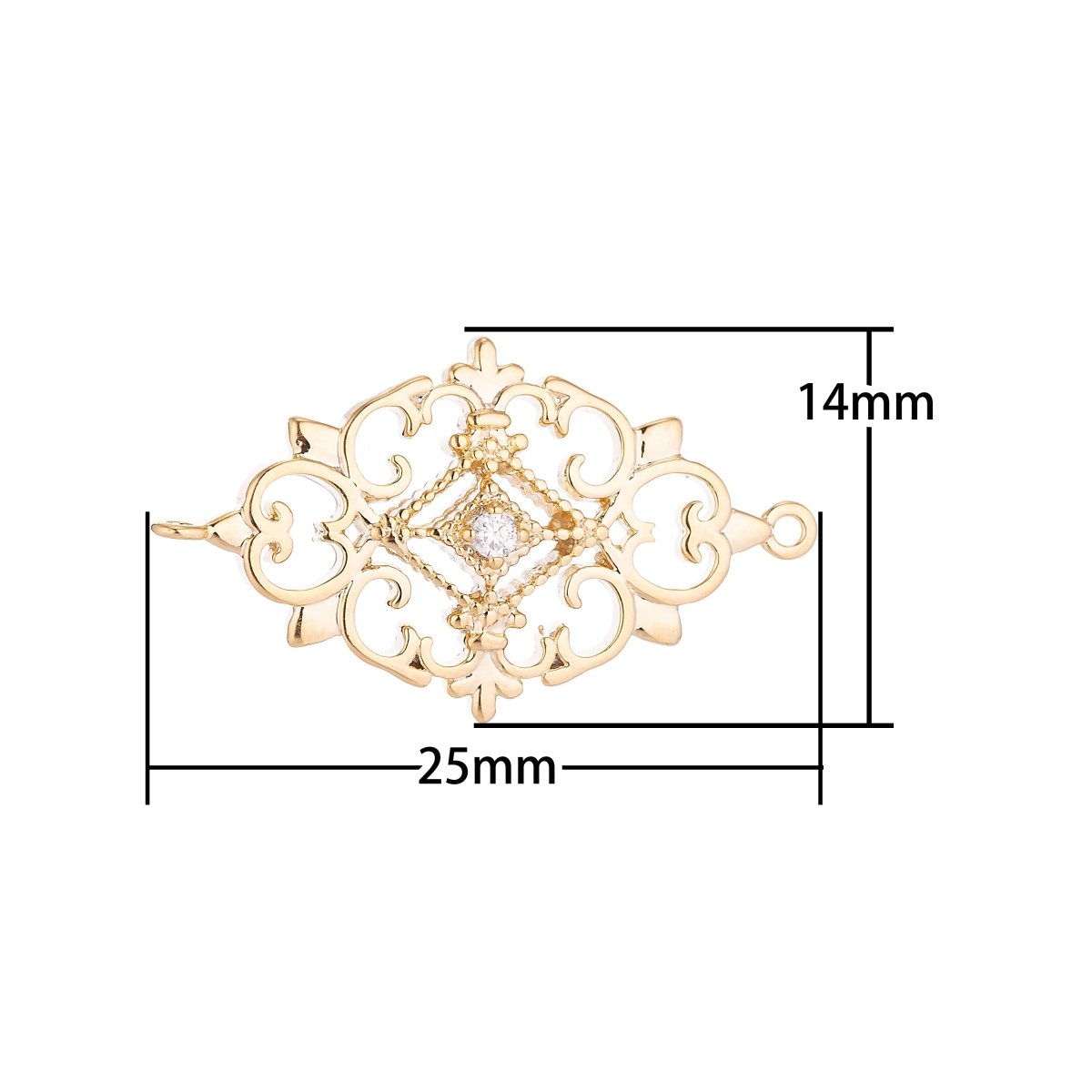 Gold Filled Vintage Style Connector - F-002 - DLUXCA