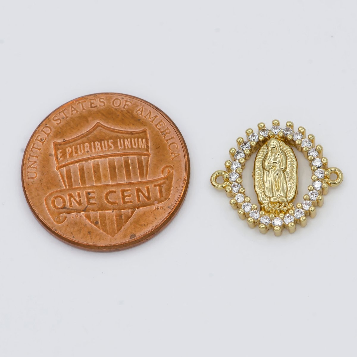 Gold Filled Virgin Mary Charm Connectors Link Connector for Bracelet Necklace F-829 - DLUXCA
