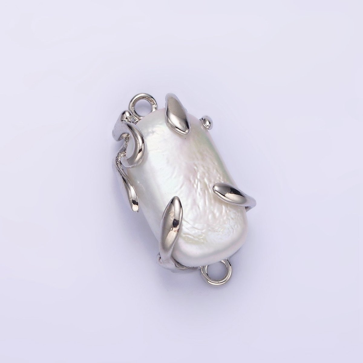 Gold Filled White Baroque Freshwater Pearl Molten Drip Connector in Gold & Silver G-726 G-784 - DLUXCA