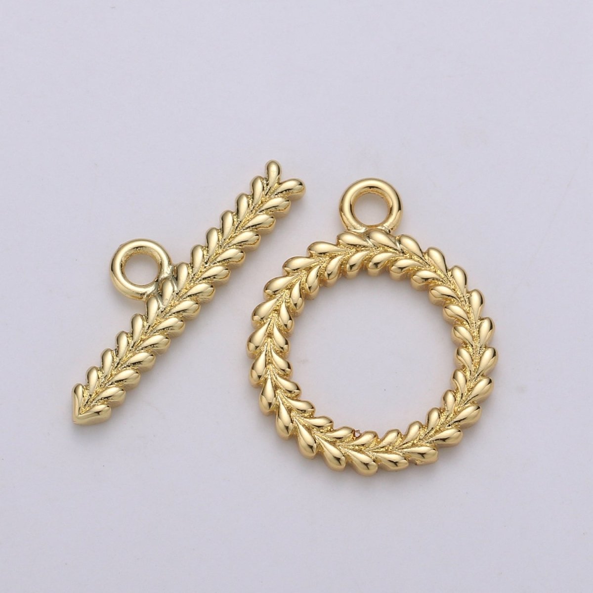 Gold Filled Wreath Classic Twist Toggle Clasp For DIY Jewelry Making L-065~L-066 - DLUXCA