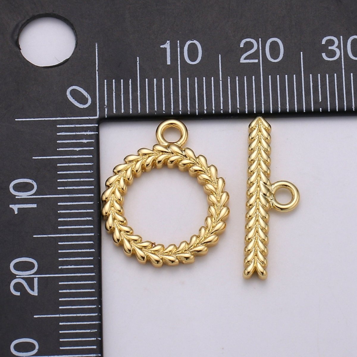 Gold Filled Wreath Classic Twist Toggle Clasp For DIY Jewelry Making L-065~L-066 - DLUXCA