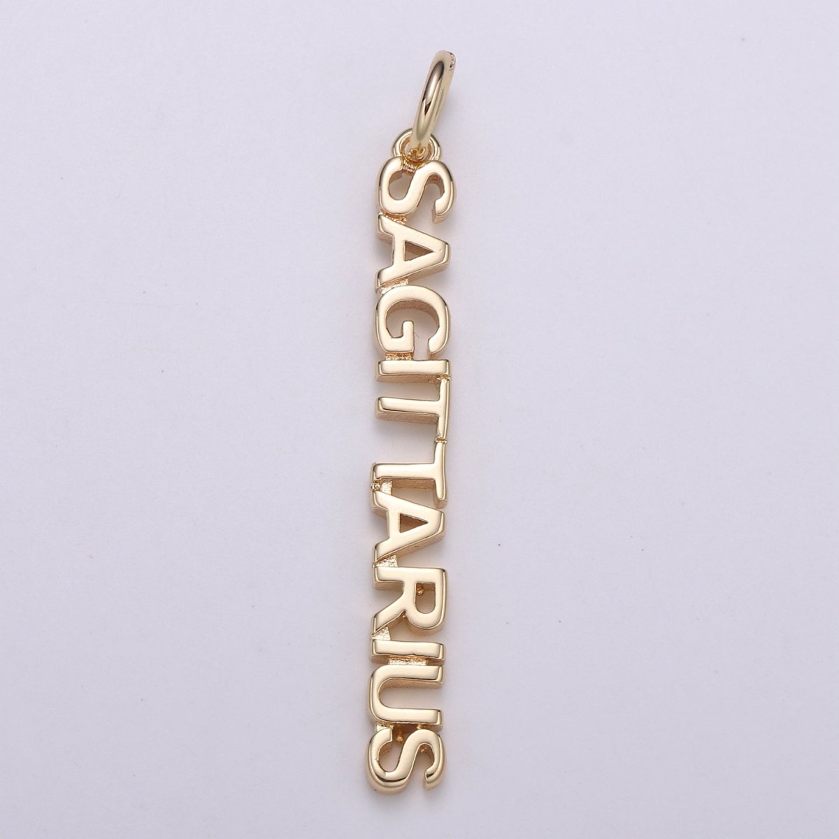 Gold Filled Zodiac Sign Script Words Mini Charm in Gold & Silver | A-651-A-662, A-703-A-714 - DLUXCA