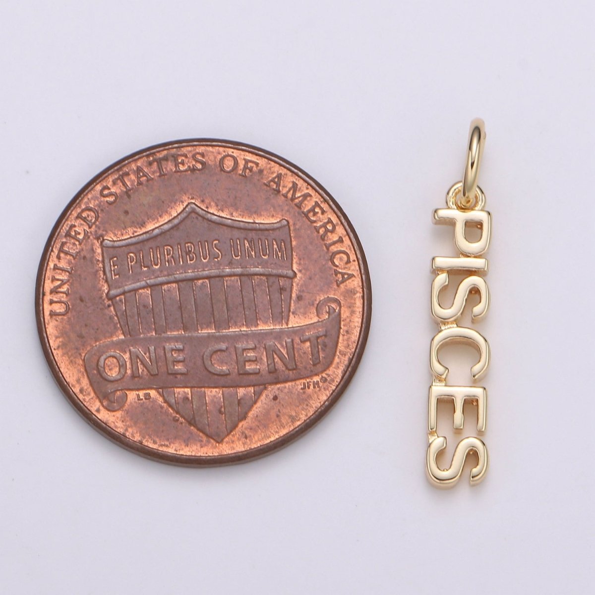 Gold Filled Zodiac Sign Script Words Mini Charm in Gold & Silver | A-651-A-662, A-703-A-714 - DLUXCA