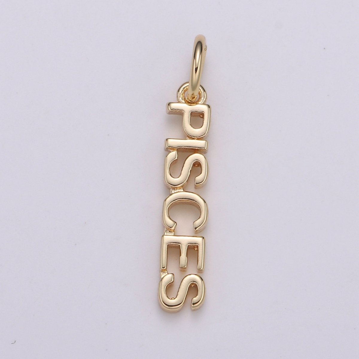 Gold Filled Zodiac Sign Script Words Mini Charm in Gold & Silver | A-651-A-662, A-703-A-714 - DLUXCA