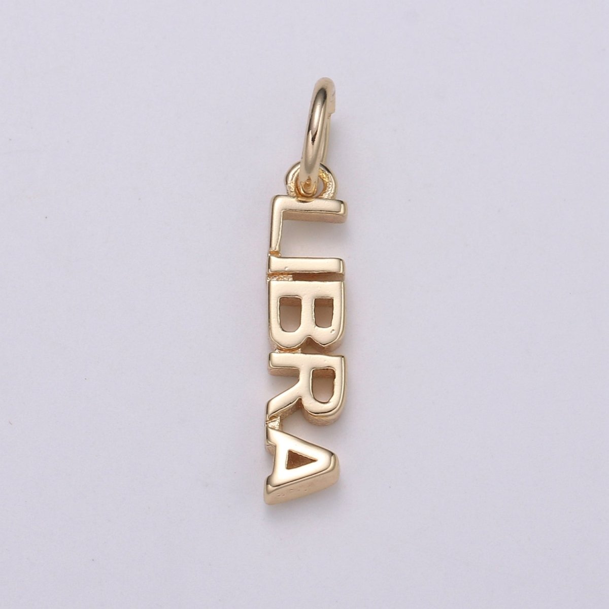 Gold Filled Zodiac Sign Script Words Mini Charm in Gold & Silver | A-651-A-662, A-703-A-714 - DLUXCA