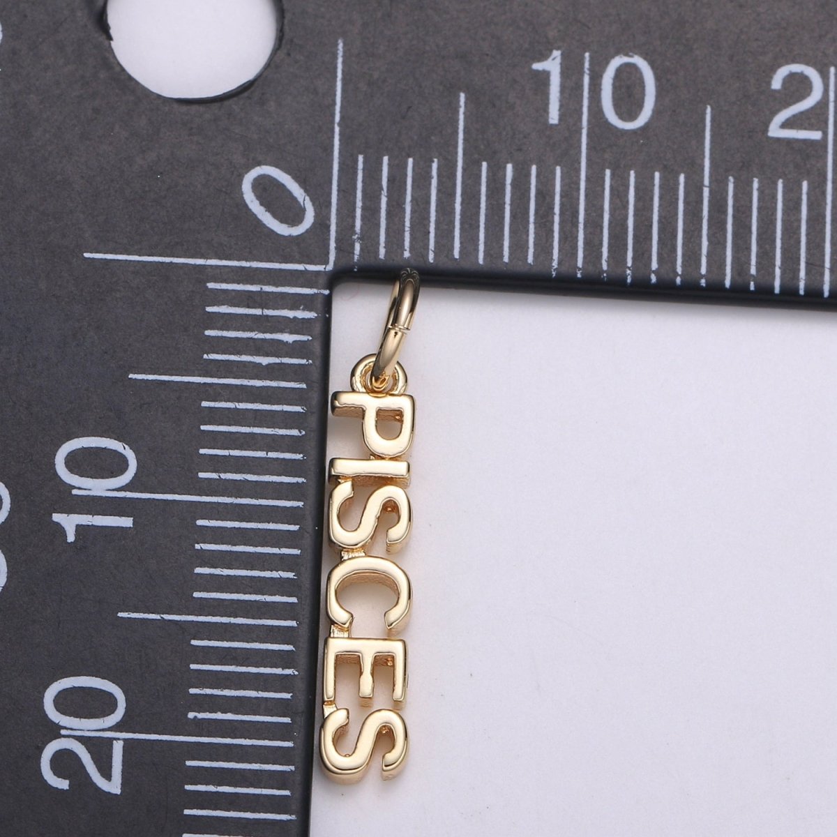 Gold Filled Zodiac Sign Script Words Mini Charm in Gold & Silver | A-651-A-662, A-703-A-714 - DLUXCA