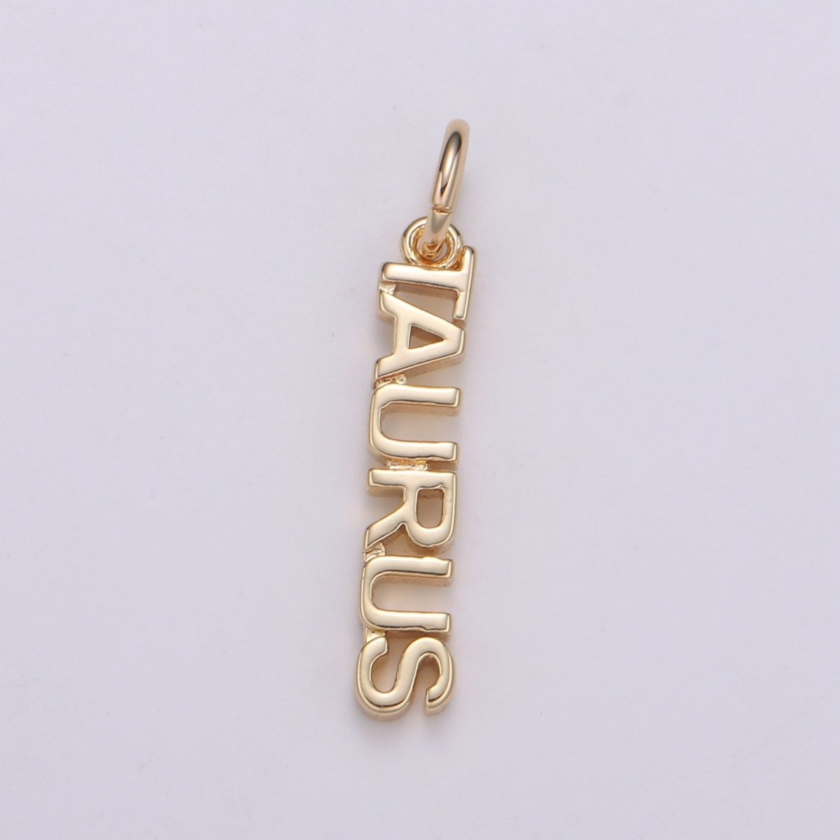 Gold Filled Zodiac Sign Script Words Mini Charm in Gold & Silver | A-651-A-662, A-703-A-714 - DLUXCA