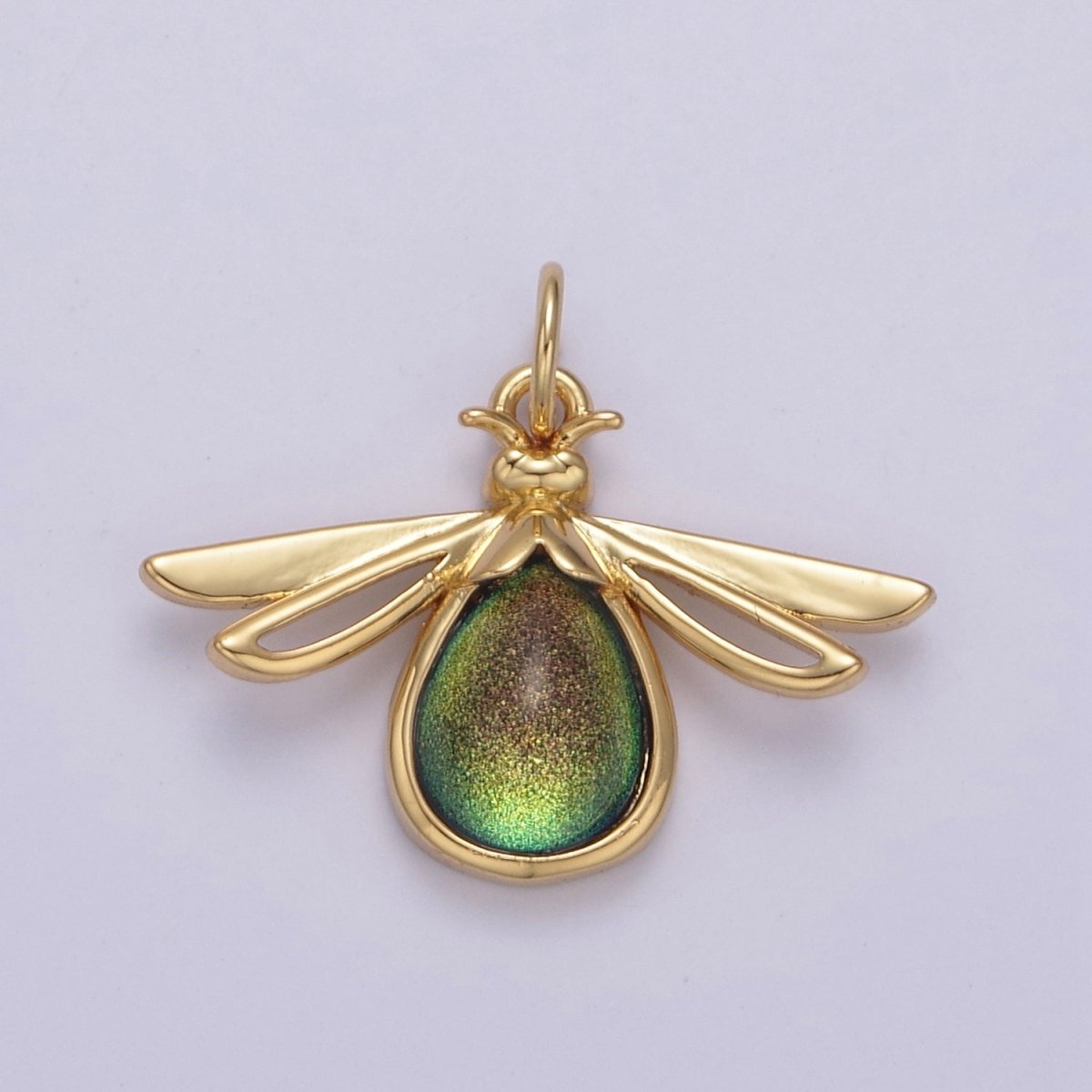 Gold Firefly Dangle Charms You Light Up My Life Pendant for Necklace Bracelet Add on Charm N-677 - N-680 - DLUXCA