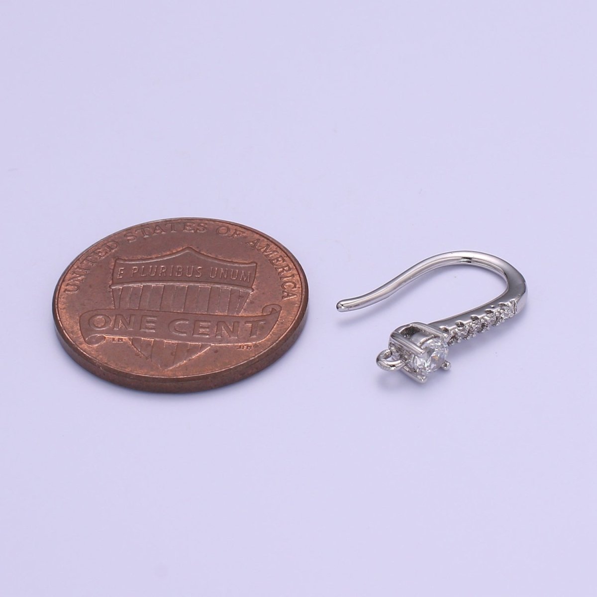 Gold Fish Hook Earrings Ear Wires French Hooks 15.5x9.5mm size 1 pair Open loop Micro Pave Cz Hook Earring Supply L-235~L-237 - DLUXCA