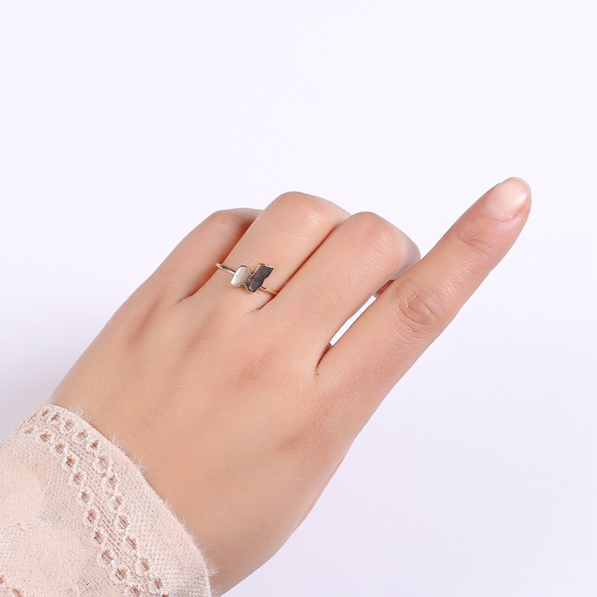 Gold Flake Gold Filled Adjustable Ring R-244 - DLUXCA