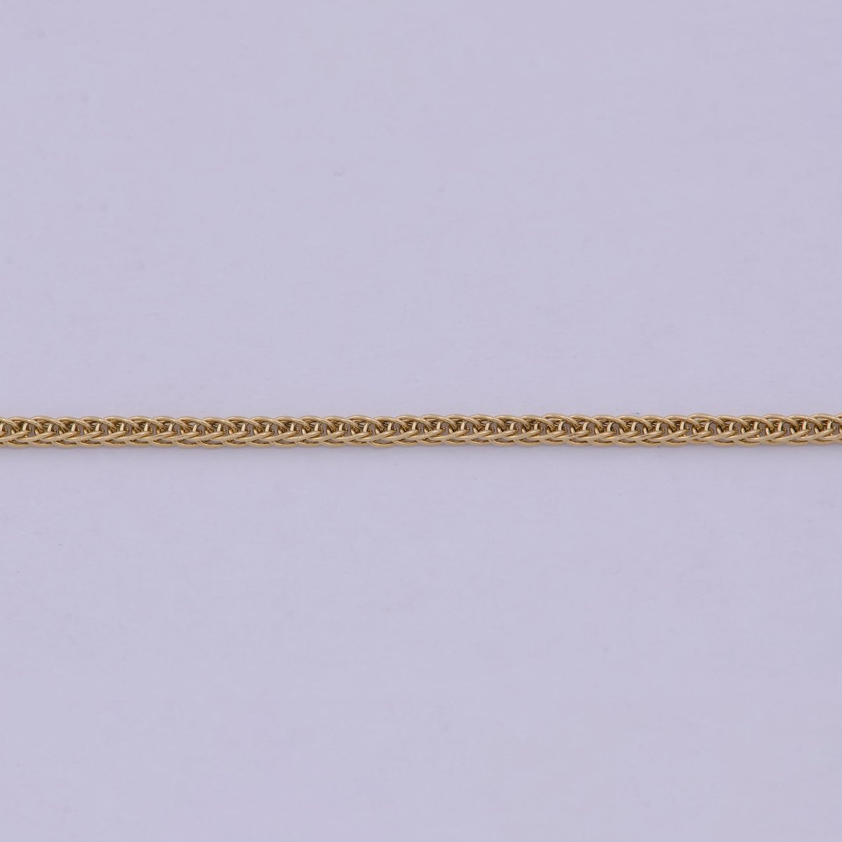 Gold Fox Tail Chain Necklace - 24K Gold Plated Foxtail Chain - Dainty 1.4mm Layering 20 Inch Ready To Wear Chain with Spring Ring | WA-516 Clearance Pricing - DLUXCA