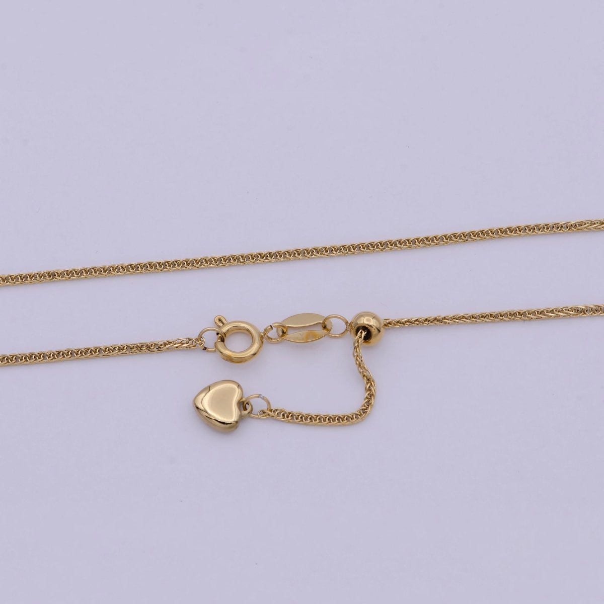 Gold Fox Tail Chain Necklace - 24K Gold Plated Foxtail Chain - Dainty 1.4mm Layering 20 Inch Ready To Wear Chain with Spring Ring | WA-516 Clearance Pricing - DLUXCA