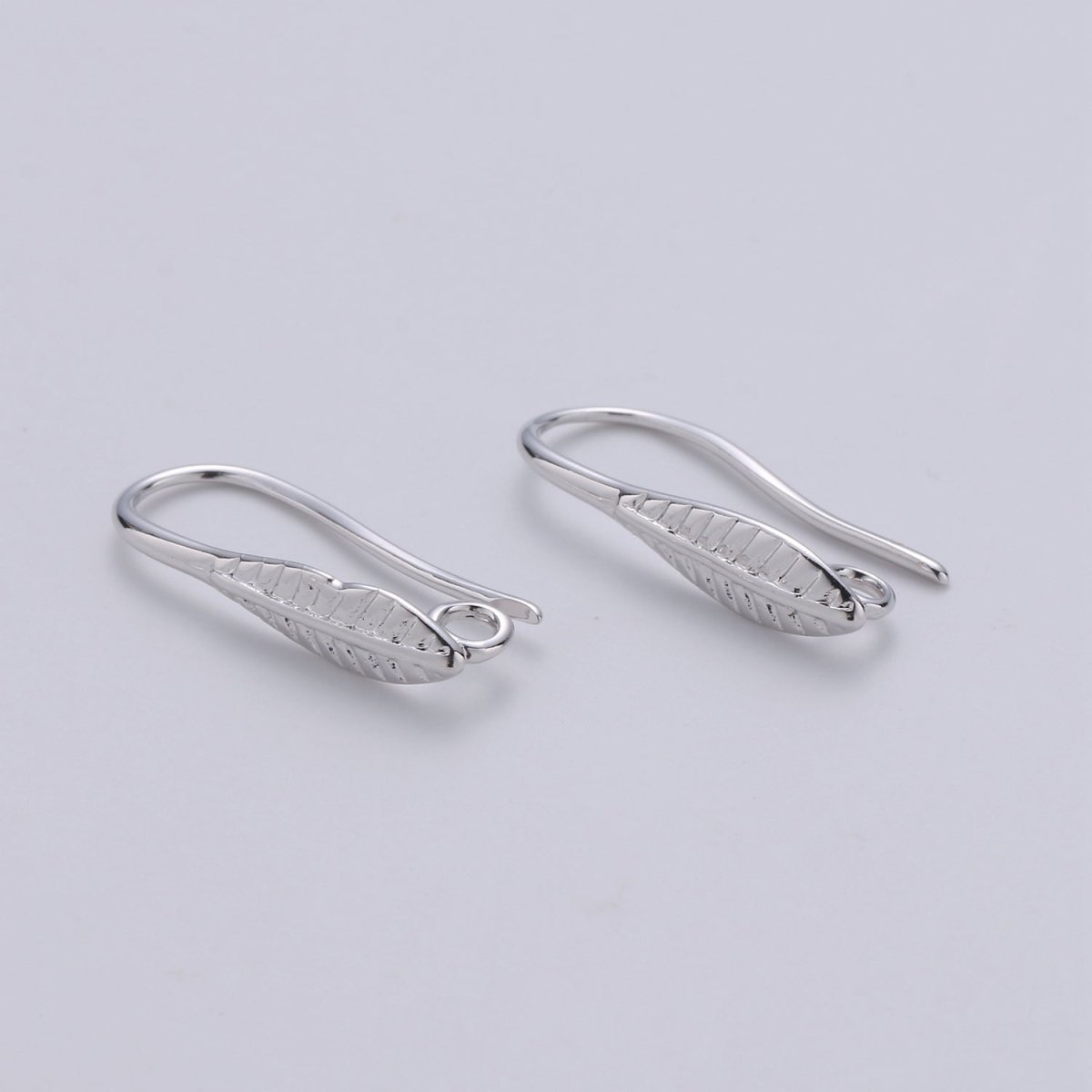 Gold French Hook Earwire with leaf design 14k Gold Filled craft earring supply for making earrings component, K-669 K-671 - DLUXCA