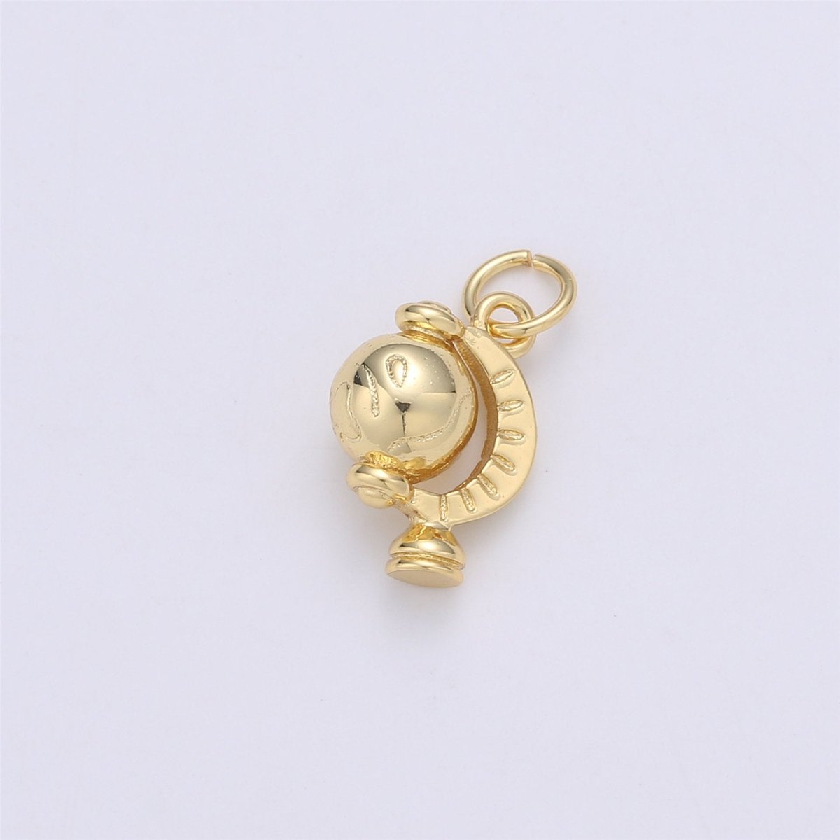 Gold Globe Rotating Pendant 15x9mm Earth Charm Continent Charm, World Charm, Travel Charm for necklace bracelet earring component C-898 - DLUXCA