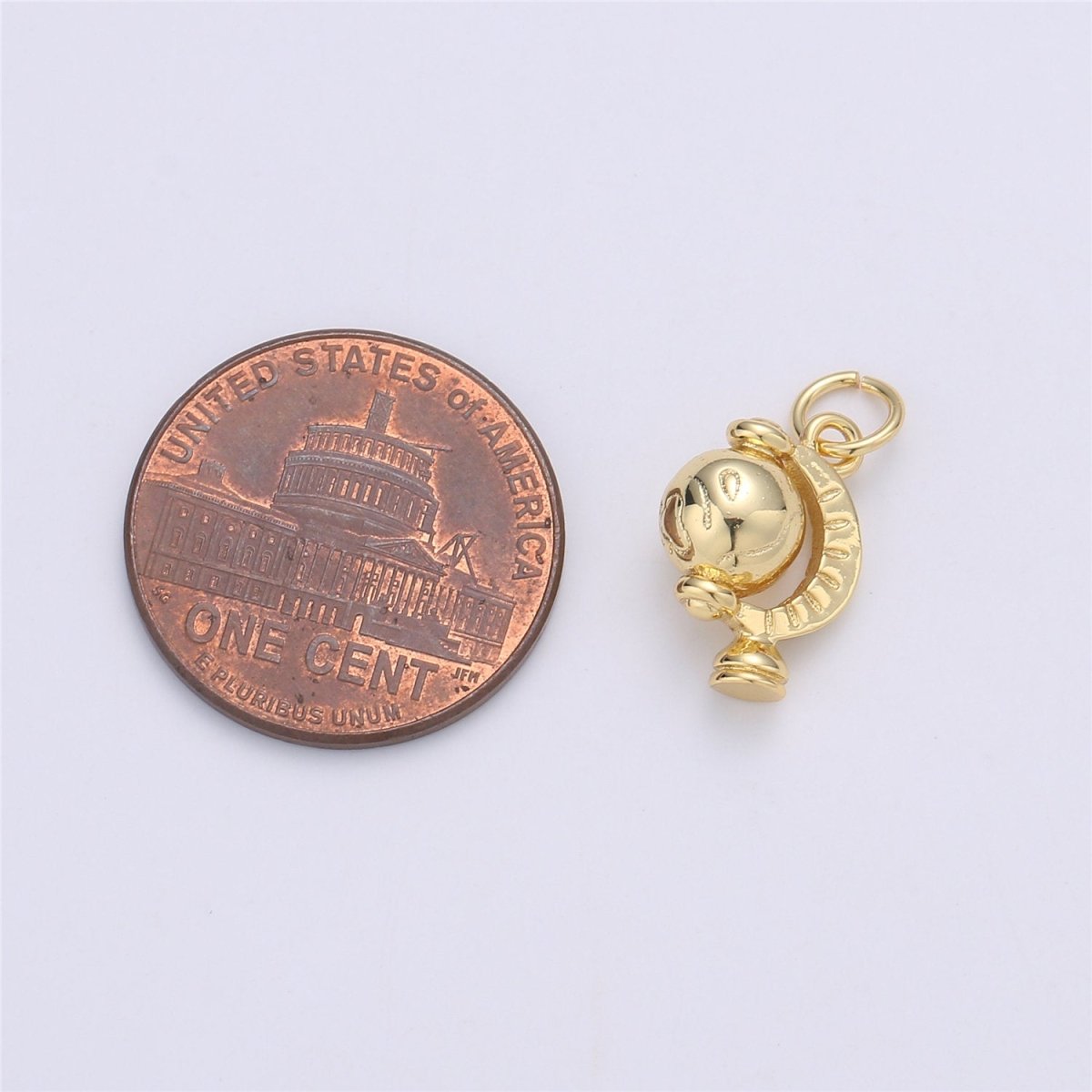 Gold Globe Rotating Pendant 15x9mm Earth Charm Continent Charm, World Charm, Travel Charm for necklace bracelet earring component C-898 - DLUXCA