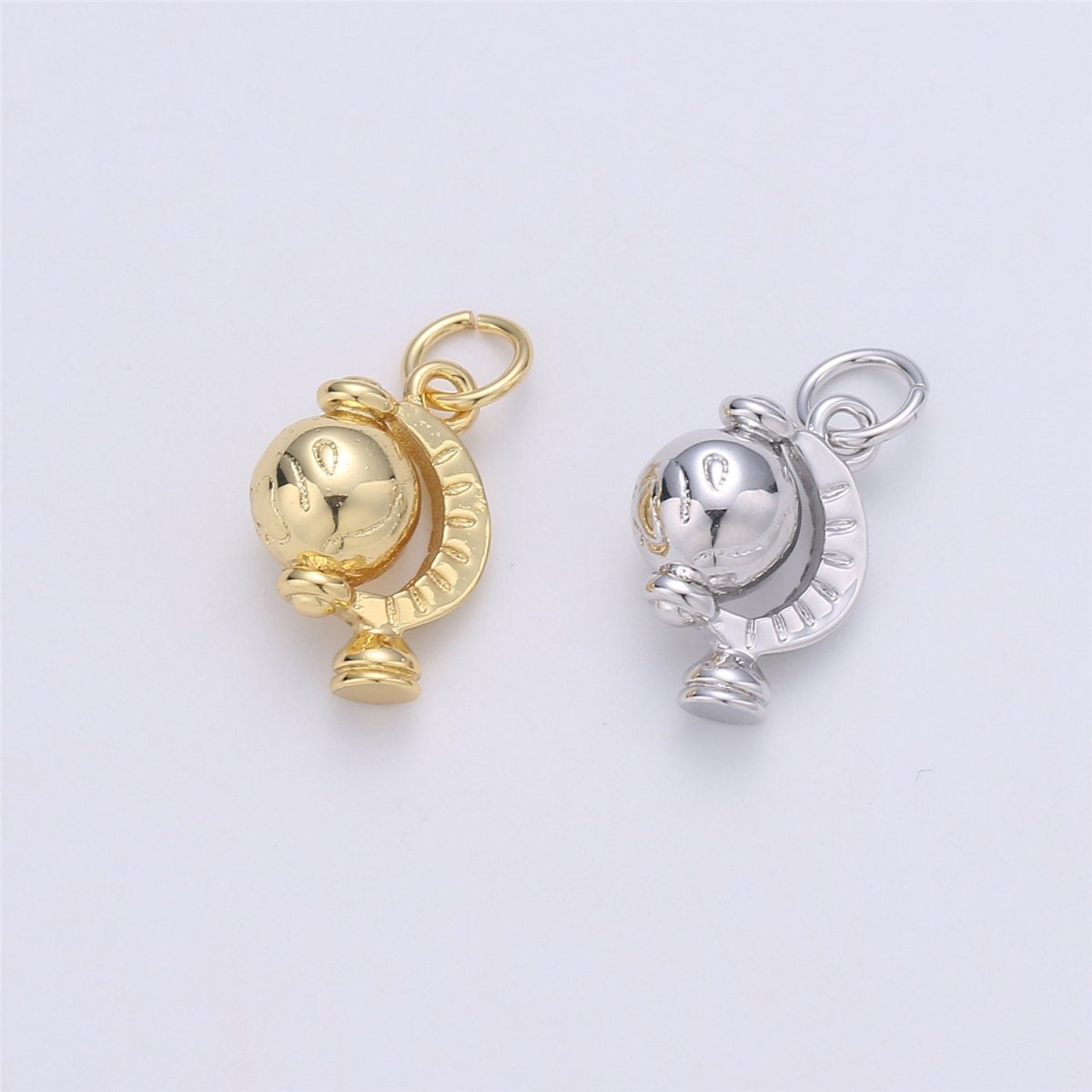 Gold Globe Rotating Pendant 15x9mm Earth Charm Continent Charm, World Charm, Travel Charm for necklace bracelet earring component C-898 - DLUXCA