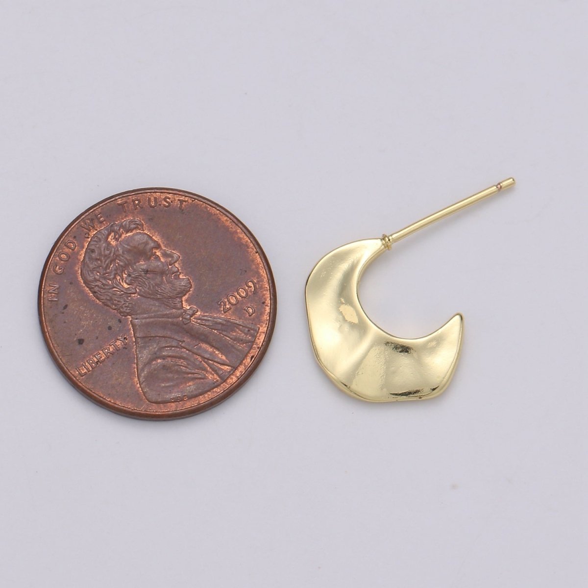 Gold Hammered Hoop Earrings Gold Filled Hammered Earrings, Textured Hoop Earrings, Vintage Style, Gold Minimalist Earrings Q-287 - DLUXCA