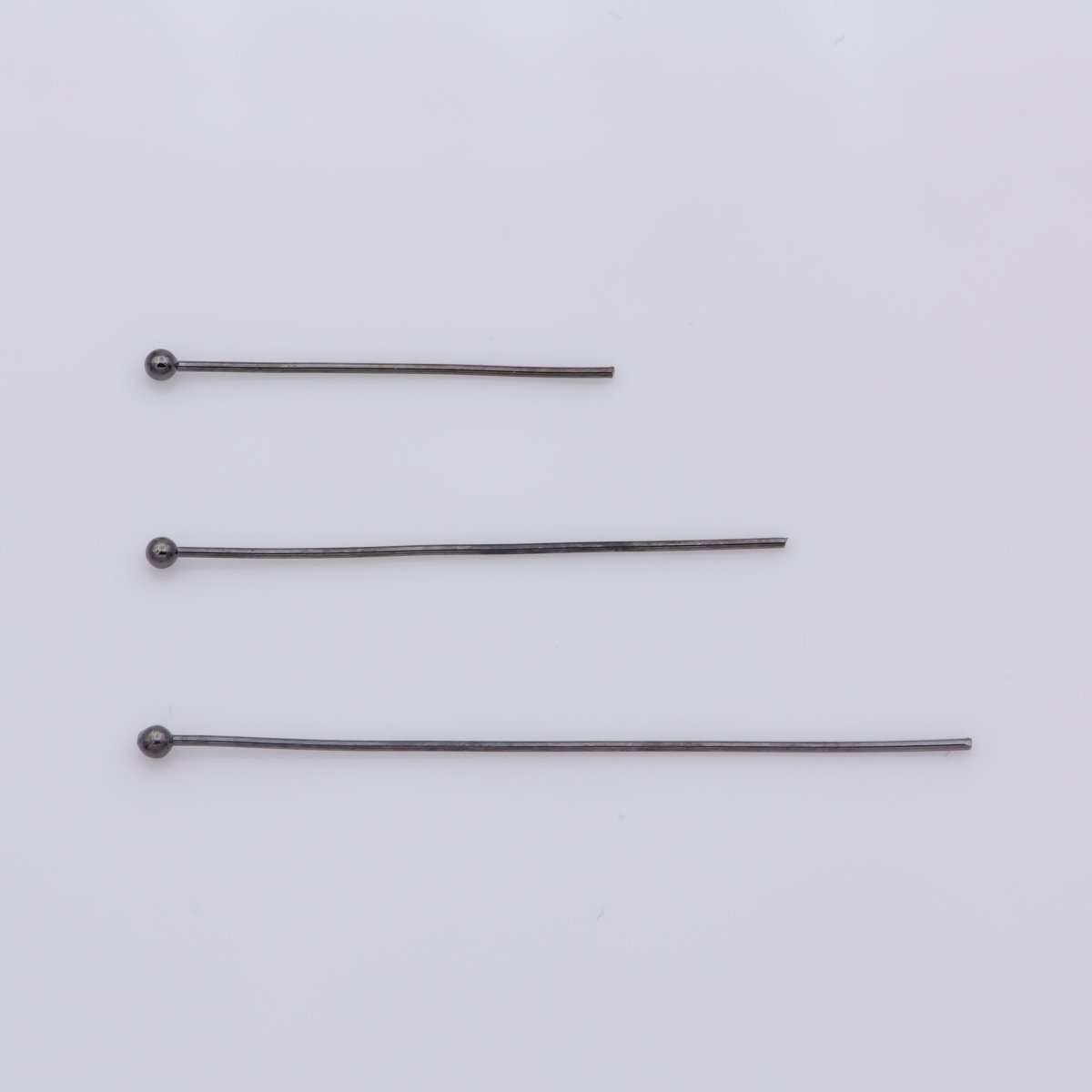 Gold Head Pins Silver Ball Point Headpins, 0.5mm (24 Gauge) by 25mm,35mm,45mm Gold Plated Brass Ball L-536 L-543~L-545 - DLUXCA