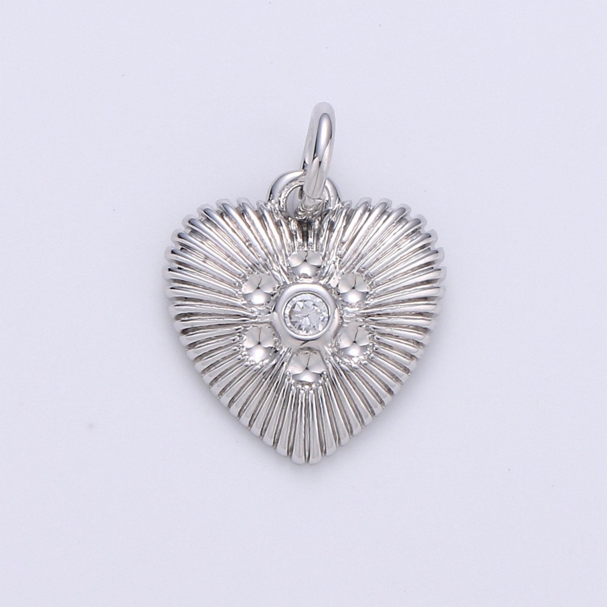 Gold Heart Charm 24k Gold Filled Micro Pave Spike Heart Amor Amore Pendant for Necklace Earring Jewelry Making D-256 D-257 - DLUXCA