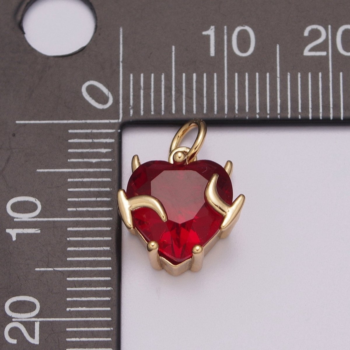 Gold Heart Charm Necklace Pink Purple Clear Red Heart Necklace Bracelet Charm Add on Charm M-774 - M-777 - DLUXCA