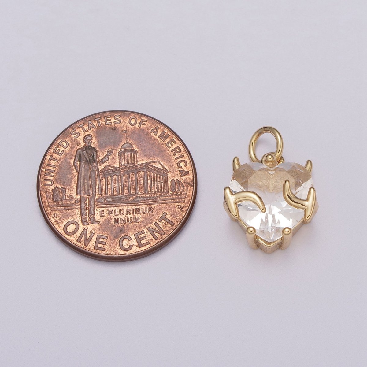 Gold Heart Charm Necklace Pink Purple Clear Red Heart Necklace Bracelet Charm Add on Charm M-774 - M-777 - DLUXCA