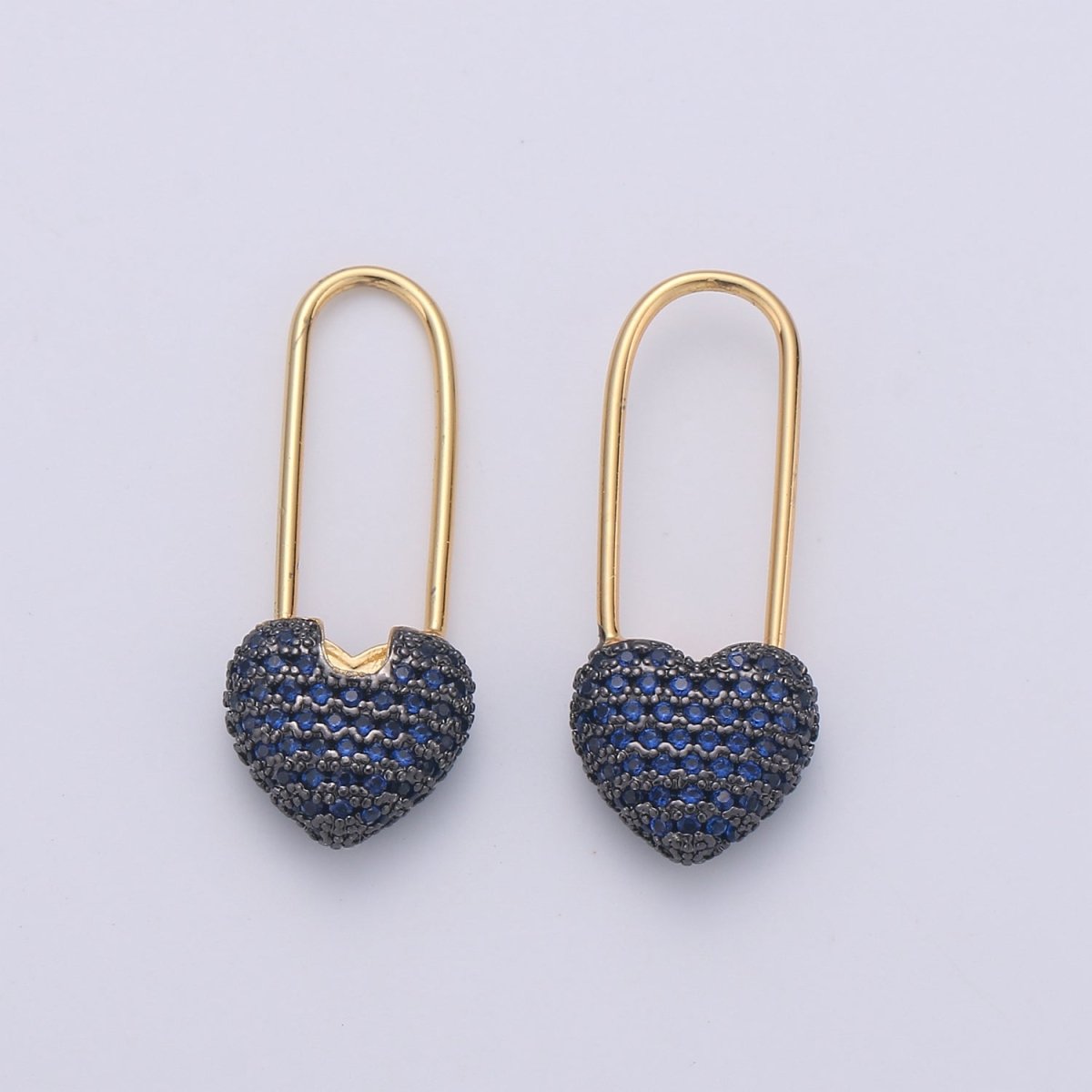 Gold Heart earrings Pin earrings Heart jewelry Colorful earrings Unique jewelry Gold earrings Dainty earrings Delicate Earrings K-532 - K-535 - DLUXCA