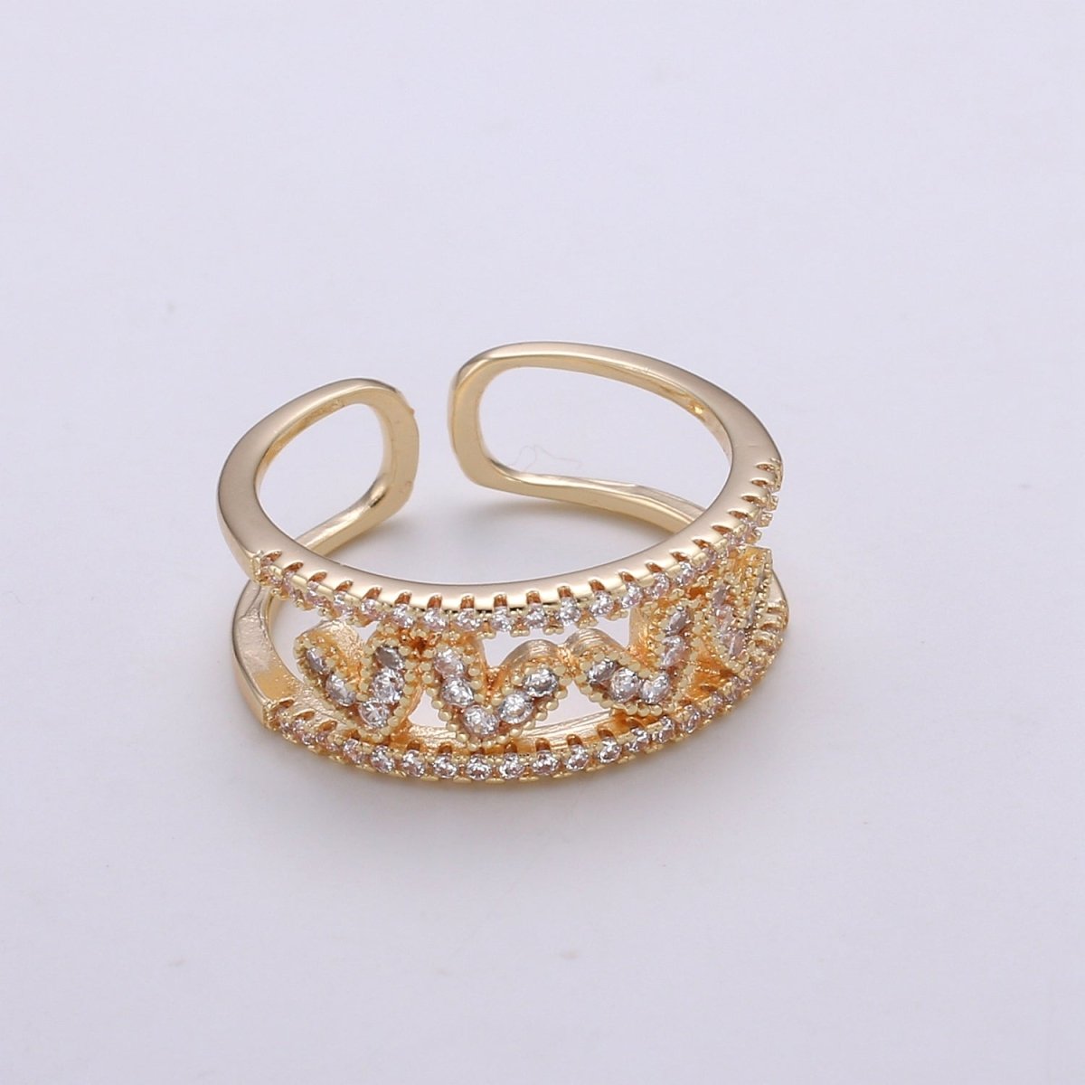 Gold Heart rings, heart adjustable ring, open heart rings, gold love rings, Valentine Gift LOVE adjustable rings R-181 R-462 - DLUXCA