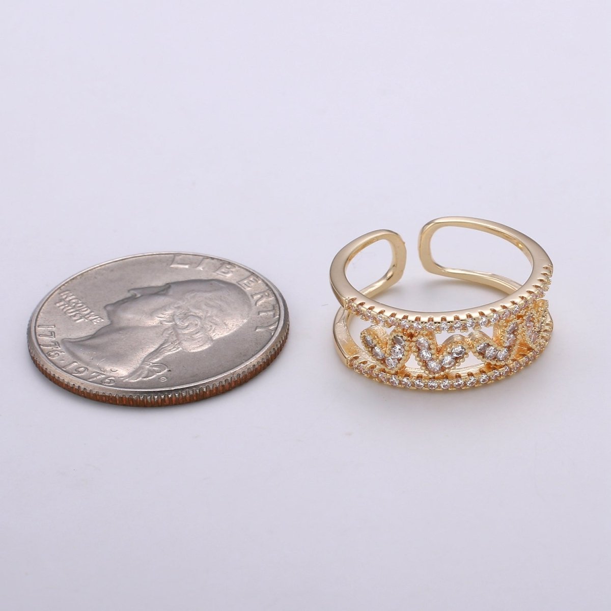 Gold Heart rings, heart adjustable ring, open heart rings, gold love rings, Valentine Gift LOVE adjustable rings R-181 R-462 - DLUXCA