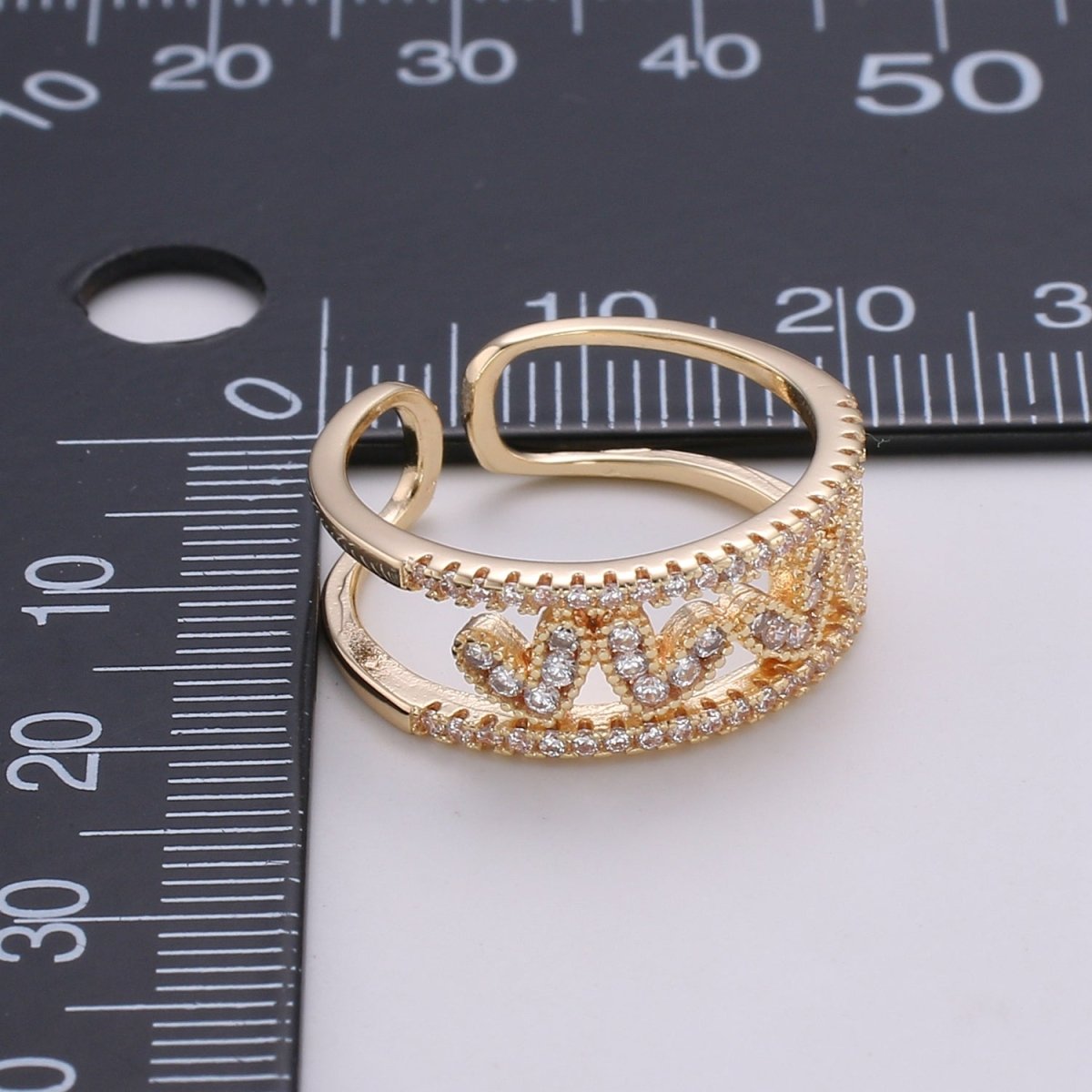 Gold Heart rings, heart adjustable ring, open heart rings, gold love rings, Valentine Gift LOVE adjustable rings R-181 R-462 - DLUXCA