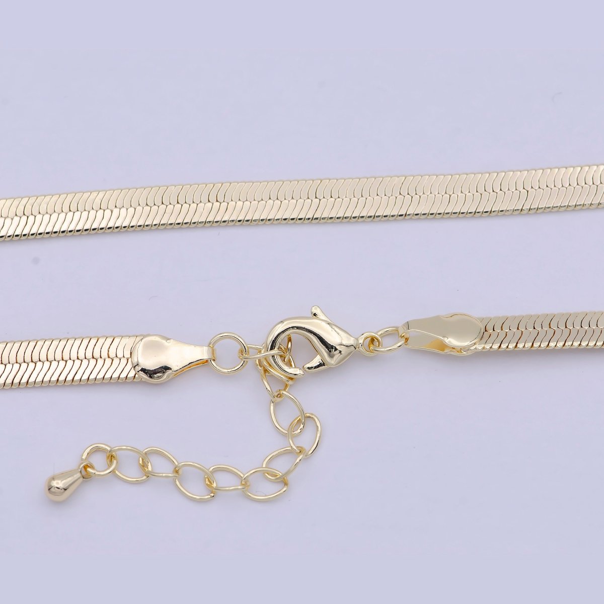 Gold Herringbone Chain Simple Layering Style For Women Necklace | WA-839 WA-840 Clearance Pricing - DLUXCA