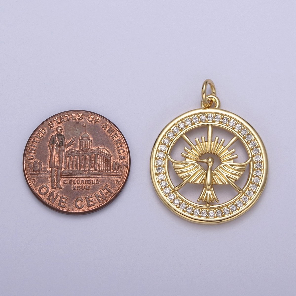 Gold Holy Spirit Dove Pendant Necklace Holy Spirit Religious Necklace Charm N-419 - DLUXCA