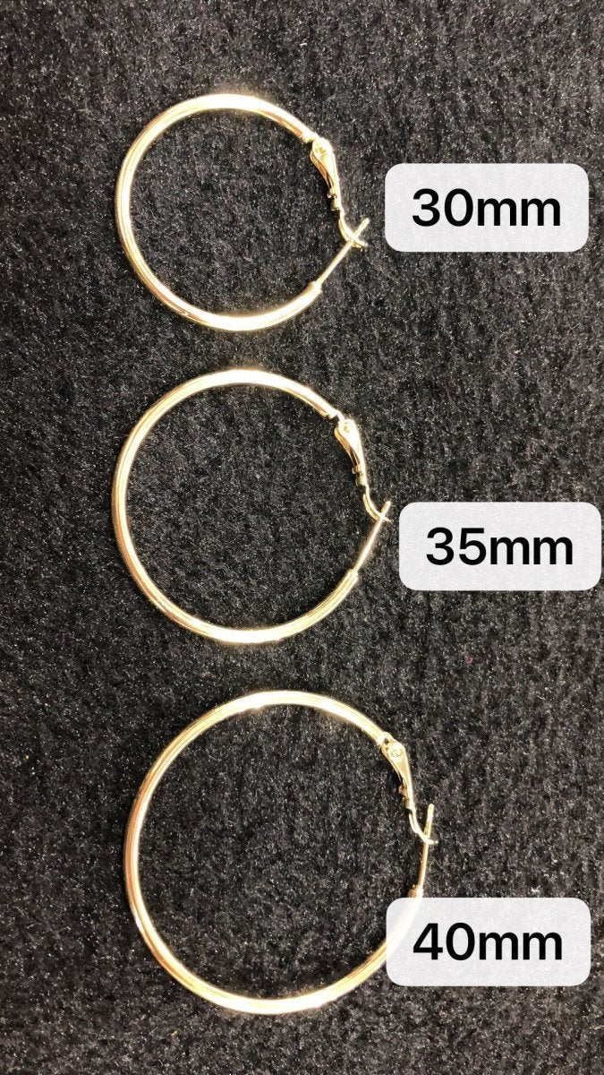 Gold Hoop Earring, 14K Gold Filled Hoop Earring One Pair Hoop Earring Sizes 30mm 35mm 40mm 50mm 60mm 70mm Every Day Hoop Earring Lightweight Q-472 - Q-492 - DLUXCA
