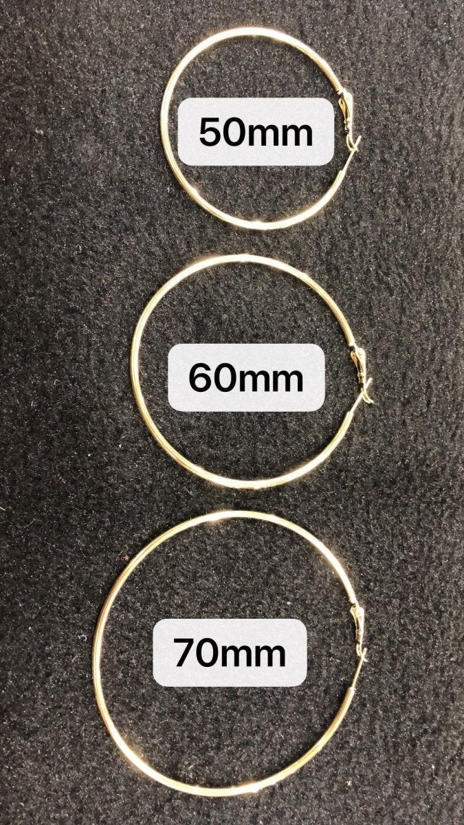 Gold Hoop Earring, 14K Gold Filled Hoop Earring One Pair Hoop Earring Sizes 30mm 35mm 40mm 50mm 60mm 70mm Every Day Hoop Earring Lightweight Q-472 - Q-492 - DLUXCA