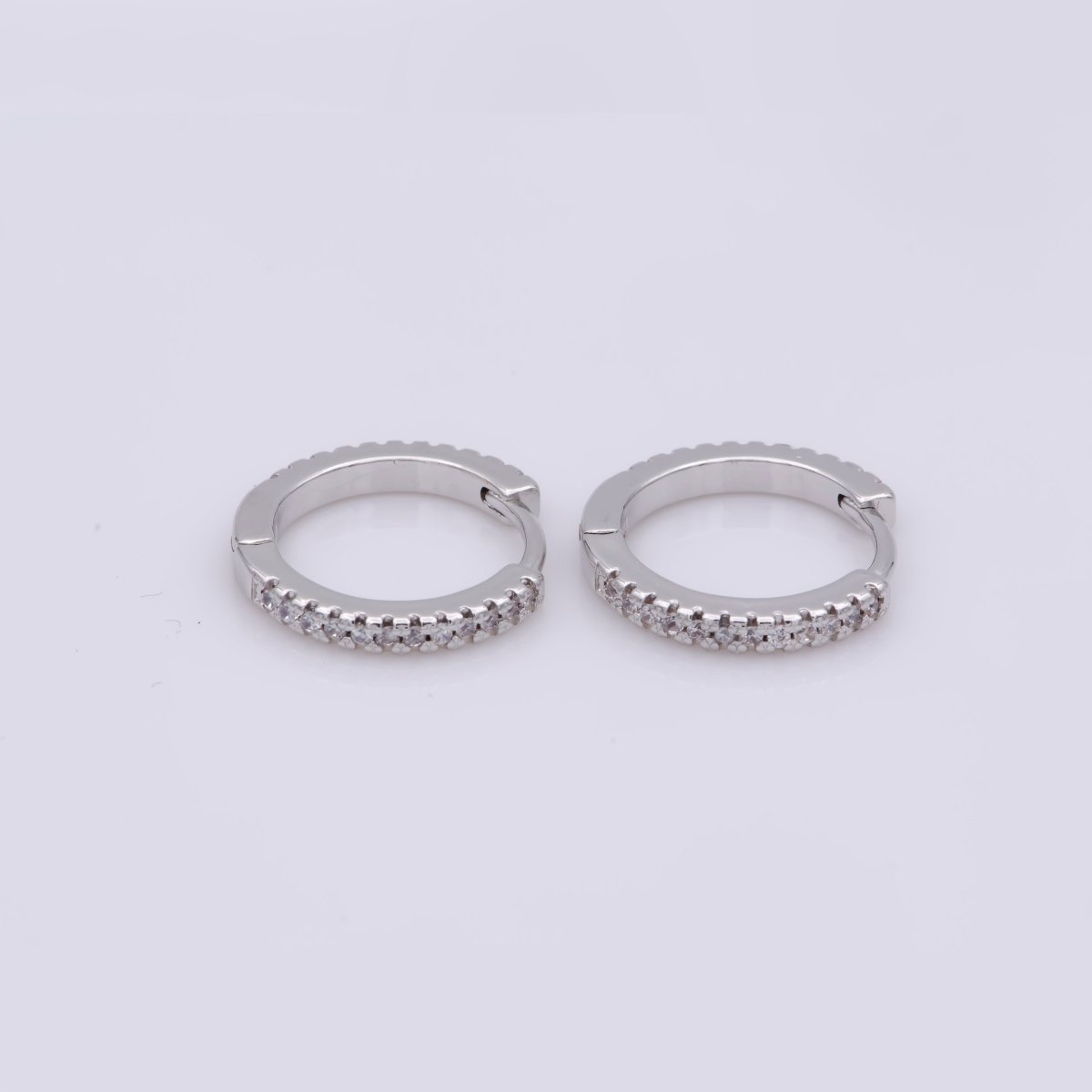 Gold hoop earrings - huggie hoops earrings - Dainty hoops Earring - Tiny hoops - Thin hoops - Minimalist Jewelry Micro Pave Earring Q-208 - Q-211 - DLUXCA