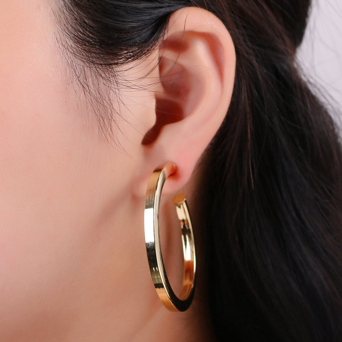 Gold hoop earrings, small hoop earring, thick and chunky 14k gold filled earrings, minimalist hoops / medium hoops gold / large open hoops - DLUXCA