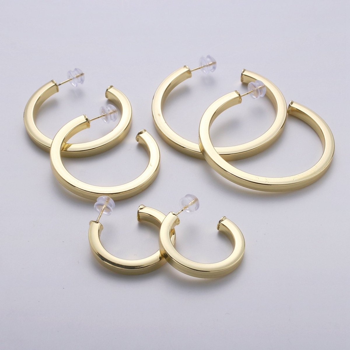 Gold hoop earrings, small hoop earring, thick and chunky 14k gold filled earrings, minimalist hoops / medium hoops gold / large open hoops - DLUXCA