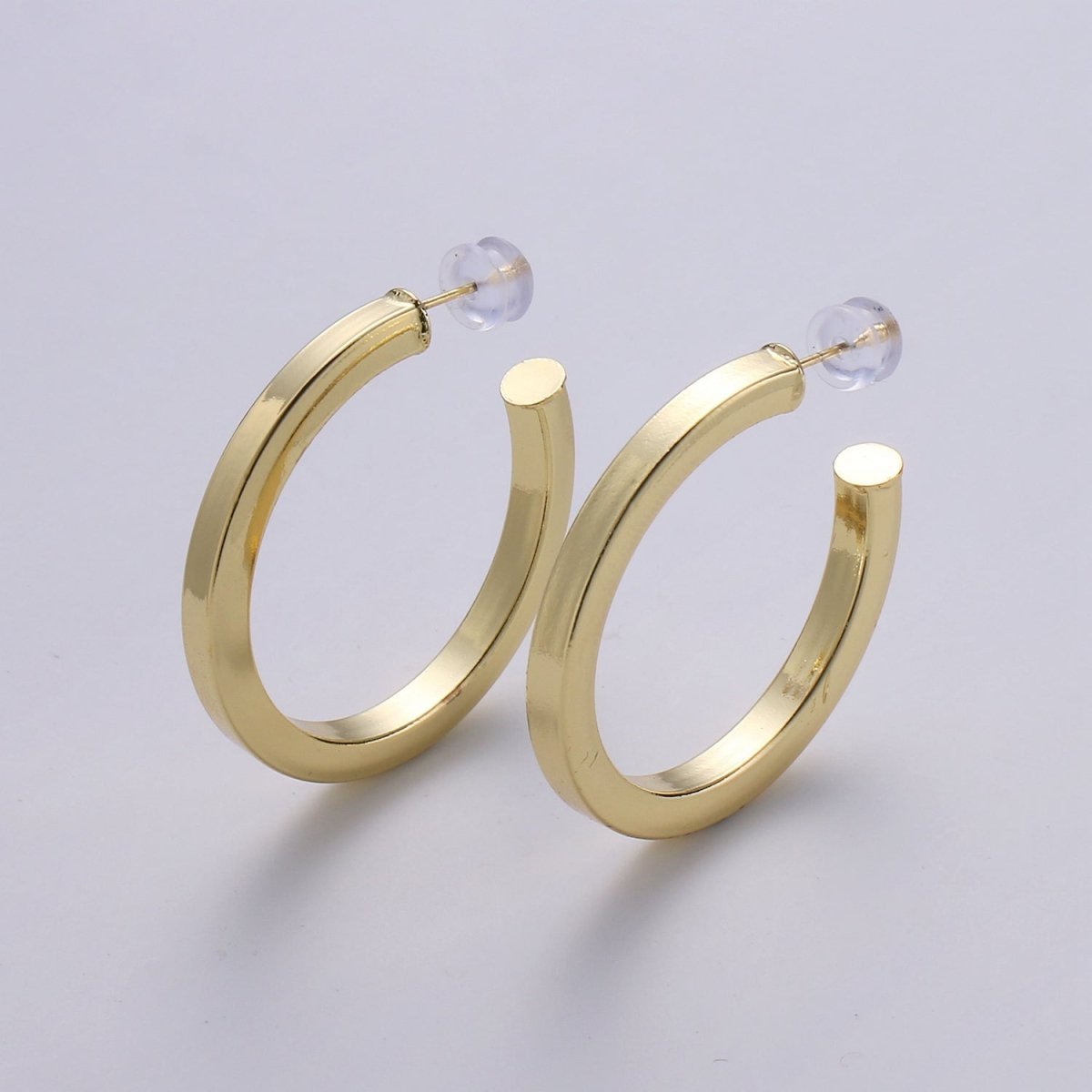Gold hoop earrings, small hoop earring, thick and chunky 14k gold filled earrings, minimalist hoops / medium hoops gold / large open hoops - DLUXCA
