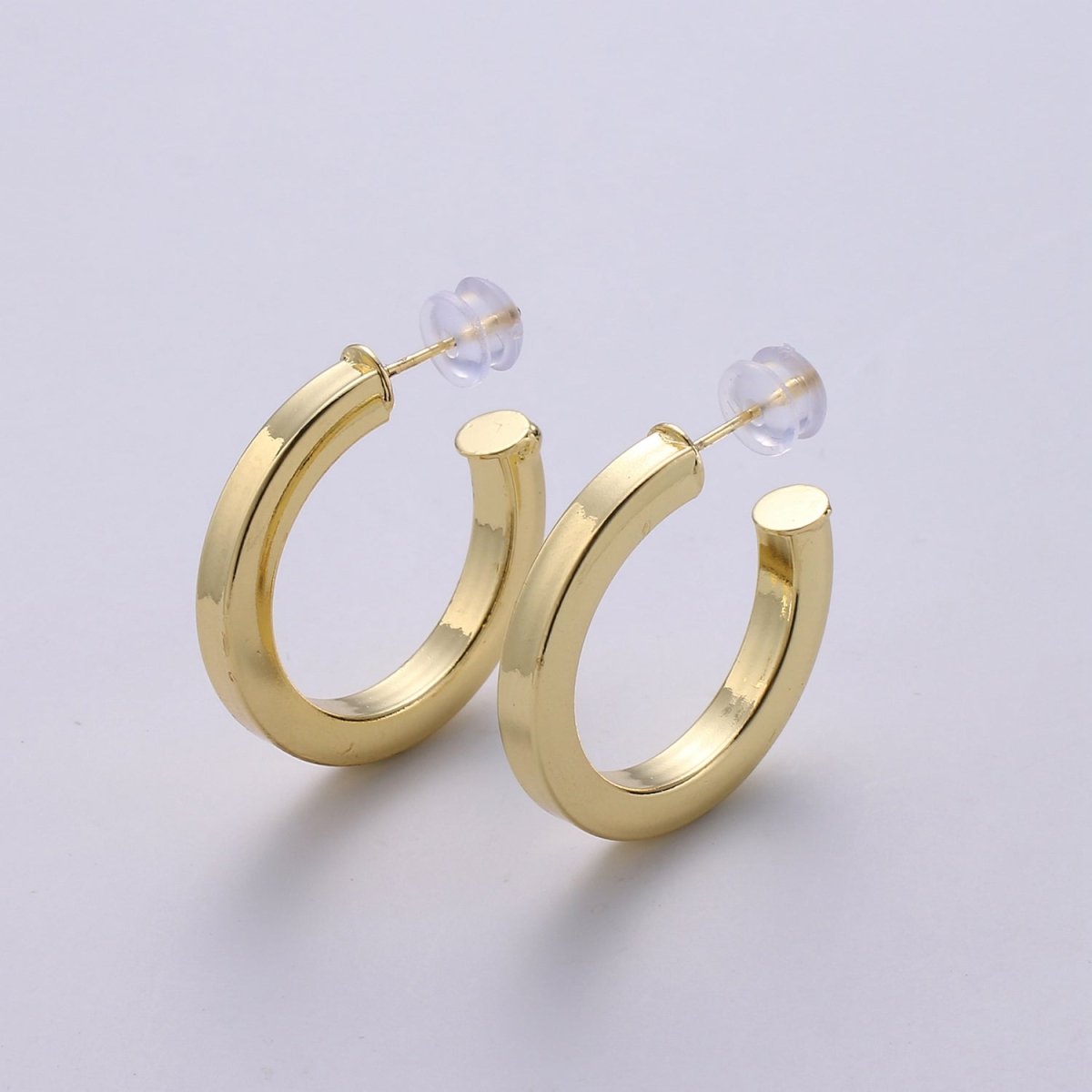 Gold hoop earrings, small hoop earring, thick and chunky 14k gold filled earrings, minimalist hoops / medium hoops gold / large open hoops - DLUXCA