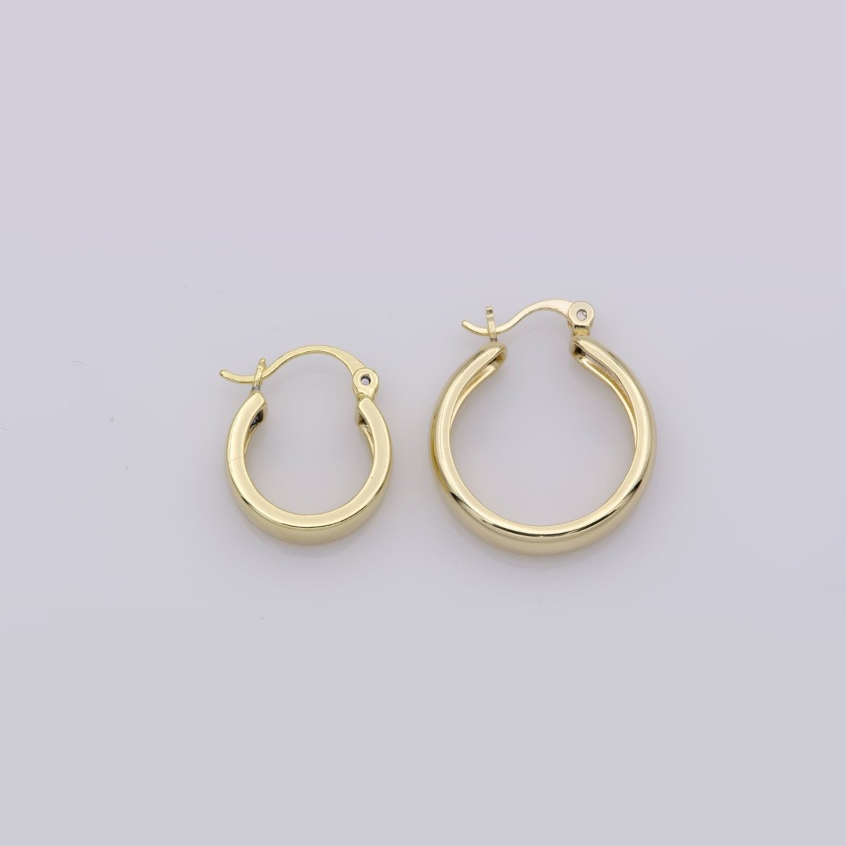 Gold Hoop Earrings, Small Hoop Earrings, Medium Minimal Hoop Earrings, Dainty Hoop Earrings, Thick 14k Gold Filled Hoop Earrings Q-073 Q-288 - DLUXCA
