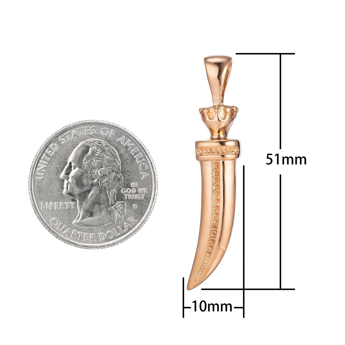 Gold Horn Pendant Tusk Horn Pendant Tibetan Ethnic Tribal Pendant Bohemian Large Tusk Horn Pendant for Necklace Jewelry Making J-596 - DLUXCA