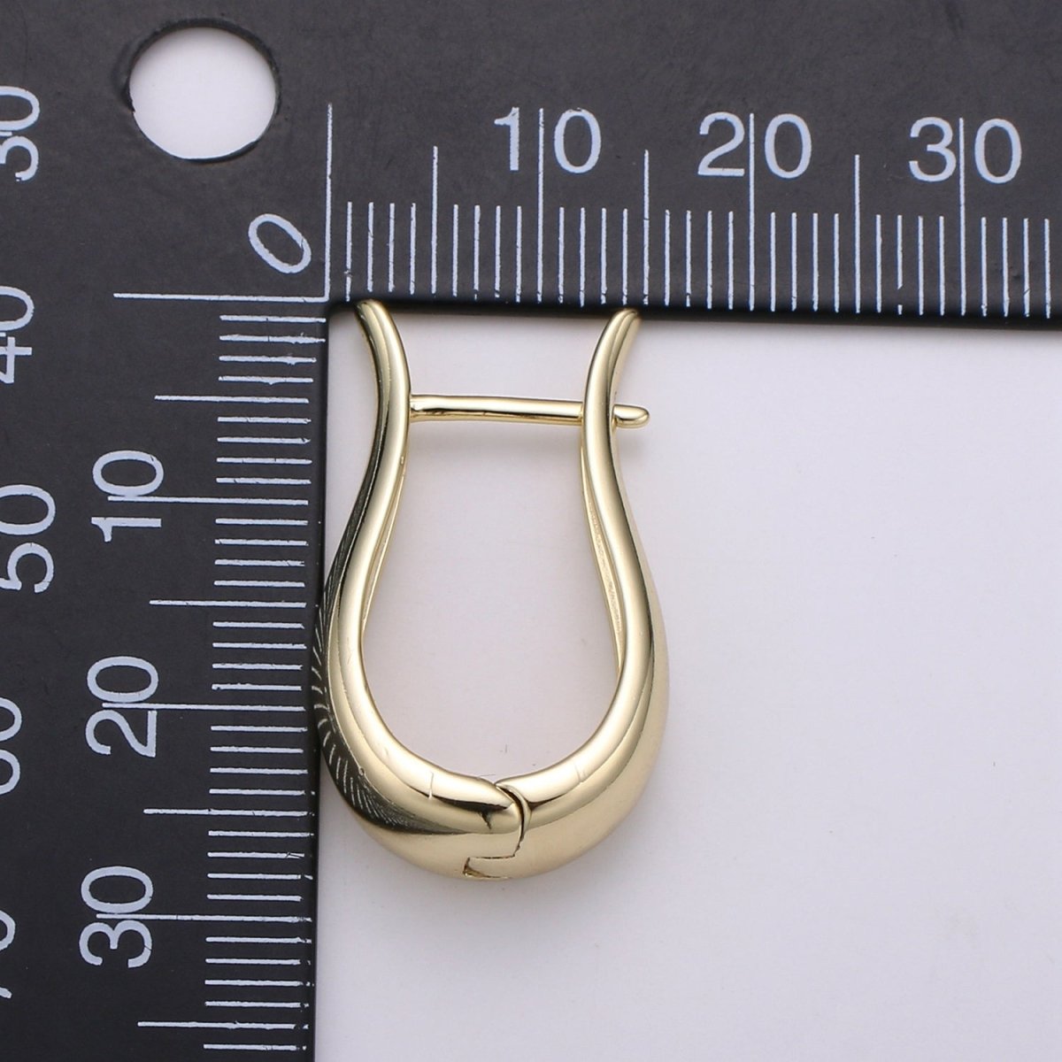 Gold Huggie Earring Chunky Earring 30mm, 14K gold Filled Earromg Nickel and Lead free, Lever back earring making Supply Ear-1301 Q-323 - DLUXCA