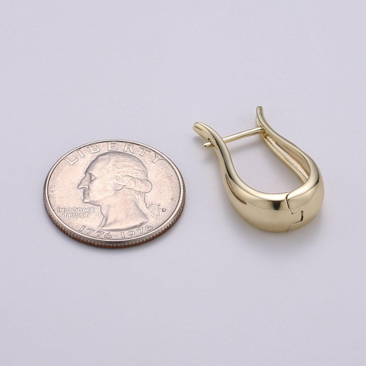 Gold Huggie Earring Chunky Earring 30mm, 14K gold Filled Earromg Nickel and Lead free, Lever back earring making Supply Ear-1301 Q-323 - DLUXCA
