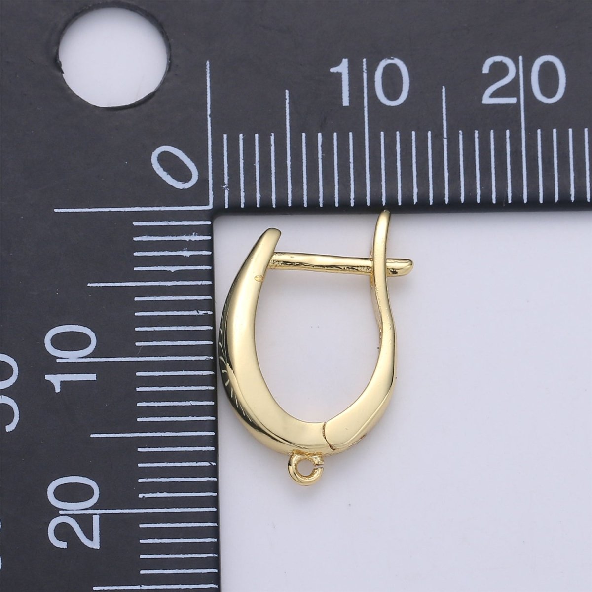 Gold Huggie Earring one touch w/ open link 24K gold Filled Earring Nickel and Lead free, Lever back earring making Supply Huggies K-400 - DLUXCA